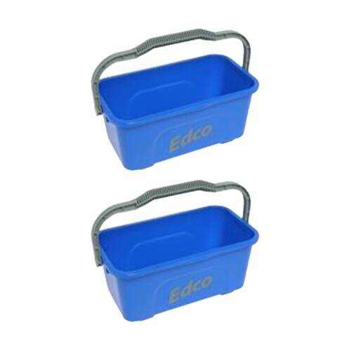 2PK Edco All-Purpose Mop and Squeegee Bucket W/ Durable Handle Blue 11L