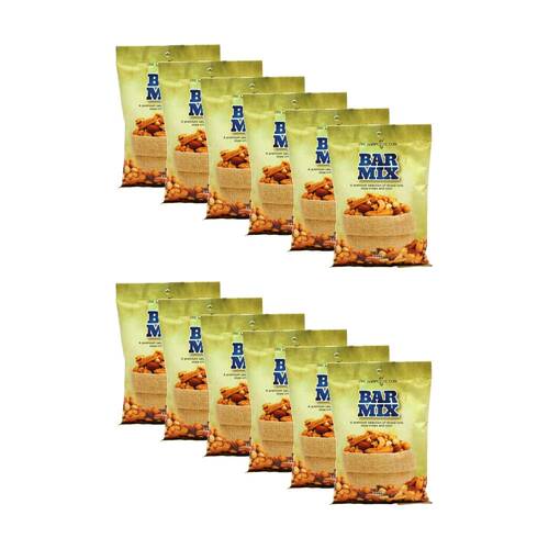 12PK The Happy Nut Co Bar Mix W/ Mixed Nuts Soya Crisps & Corn 250g