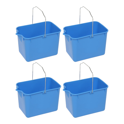 4PK Edco General Purpose Squeeze Mop Bucket With Strong Handles Blue 9L