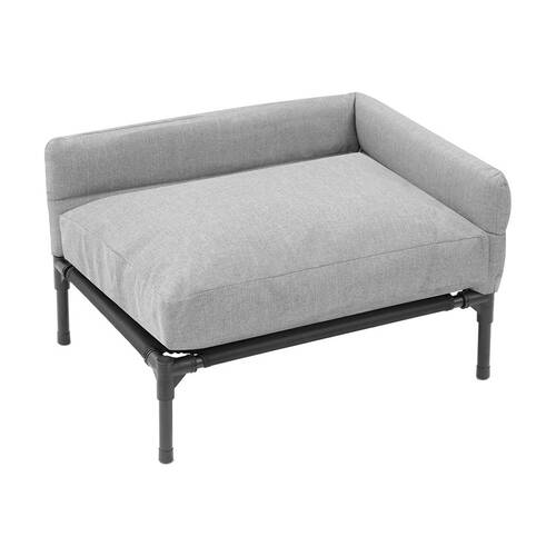 Paws And Claws Elevated Sofa Pet Dog Bed 64.5x49x38.5cm Linen Grey Medium