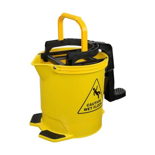 Edco Enduro Nylon Wringer Bucket Mkii W/ Twin Foot Pedals Yellow 15L
