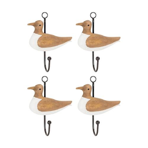 4PK Indoor/Outdoor Home Decor Timber Duck Wall-Mount Hanging Hook 16x13.5x4.5cm