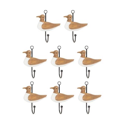 8PK Indoor/Outdoor Home Decor Timber Duck Wall-Mount Hanging Hook 16x13.5x4.5cm