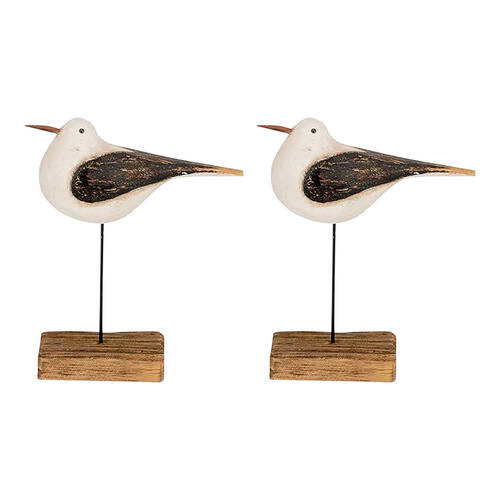 2PK Large Timber Seabird Indoor/Outdoor Home Decor Ornament 20x18x6.8cm