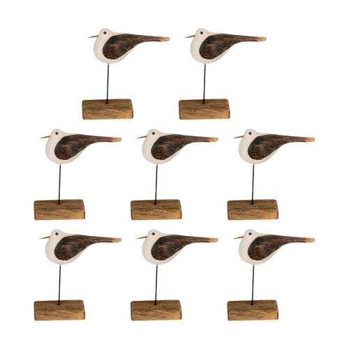 8PK Small Timber Seabird Indoor/Outdoor Home Decor Ornament 12.5x12x5cm