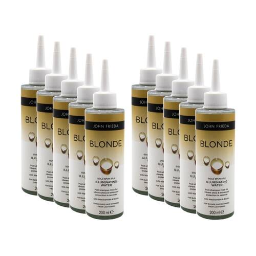 10PK John Frieda Illuminating Water Blonde Gold Spun Silk Post Shampoo R 200mL