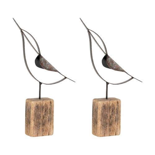 2PK Large Timber Kingfisher Indoor/Outdoor Home Decor Ornament 49x20x6.5cm