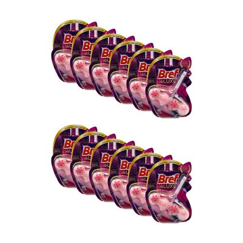 12PK Bref Deluxe Toilet Cleaning Cage Rim Block 50g Delicate Magnolia