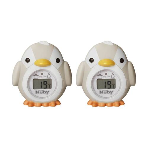 2x Nuby Penguin Bath Floating Thermometer Accurate Temp Display White 0m+