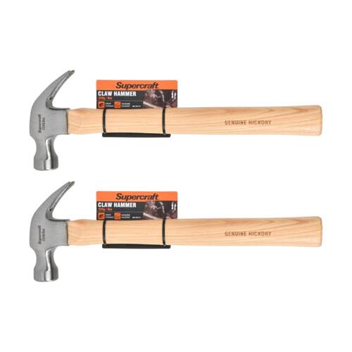 2PK Supercraft Claw Hammer DIY/Carpentry Tool W/ Hickory Handle 225g