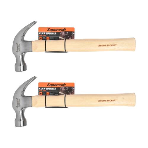 2PK Supercraft Claw Hammer DIY/Carpentry Tool W/ Hickory Handle 560g
