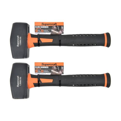 2PK Supercraft Club Hammer Heavy-Duty Tool W/ Fibreglass Handle 1.35kg