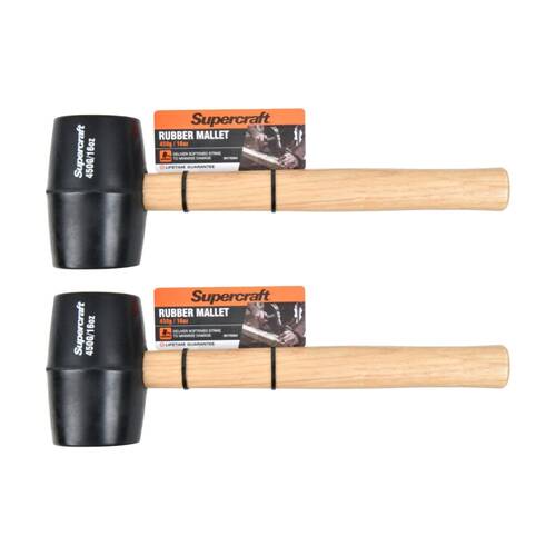 2PK Supercraft Rubber Mallet DIY/Carpentry/Home Improvement Tool 450g