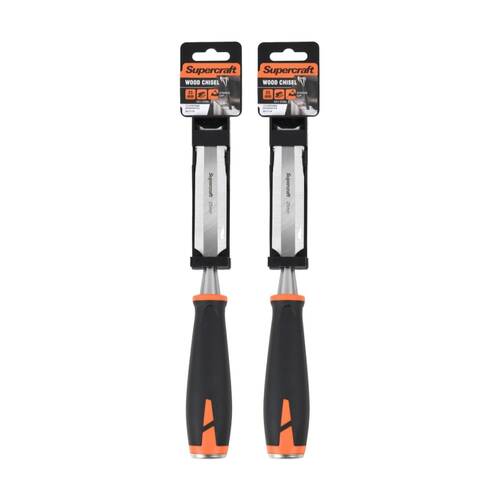 2PK Supercraft Half Tang Wood Chisel DIY Tool W/ Striking Cap 1 Inch/25mm