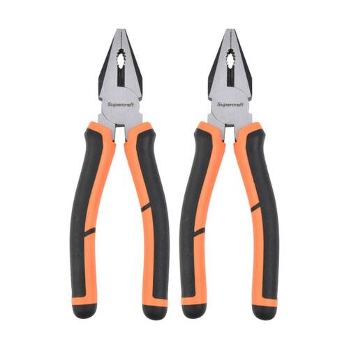 2PK Supercraft Combination Chrome Vanadium Steel Plier W/ Soft Grip Handle 160mm