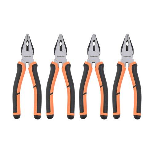 4PK Supercraft Combination Chrome Vanadium Steel Plier W/ Soft Grip Handle 160mm