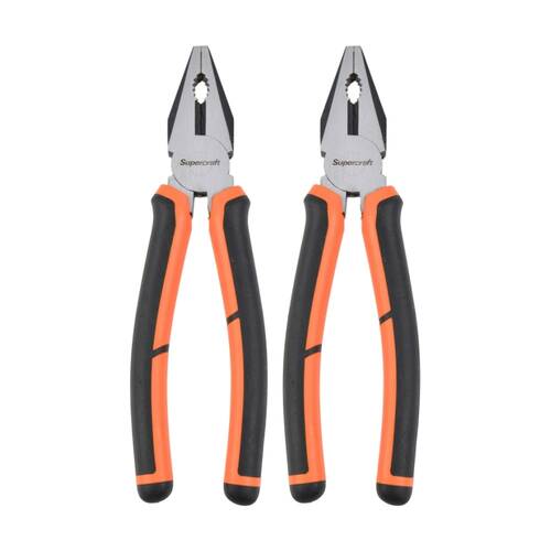 2PK Supercraft Combination Chrome Vanadium Steel Plier W/ Soft Grip Handle 200mm
