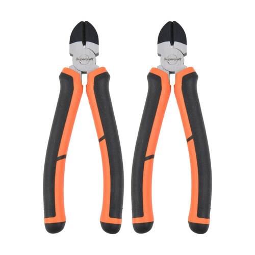 2PK Supercraft Side Cutting Chrome Vanadium Steel Plier W/ Soft Grip 155mm
