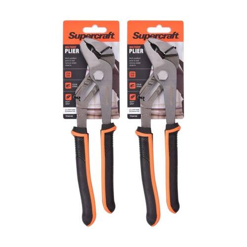 2PK Supercraft Multi Position Grip Chrome Vanadium Steel Plier W/ Soft 250mm