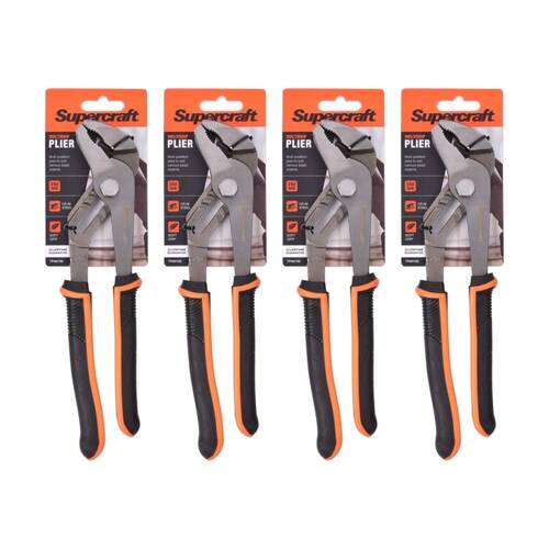 4PK Supercraft Multi Position Grip Chrome Vanadium Steel Plier W/ Soft 250mm