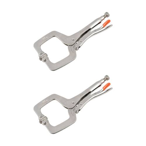 2PK Supercraft Locking C-Clamp Plier W/ Swivel Pad Jaws For Welding Use 280mm