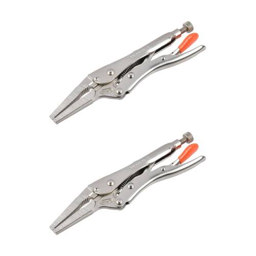 2PK Supercraft Long Nose Locking Chrome Vanadium Steel Plier W/ Soft Grip 150mm
