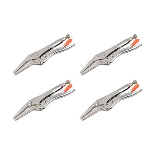 4PK Supercraft Long Nose Locking Chrome Vanadium Steel Plier W/ Soft Grip 150mm