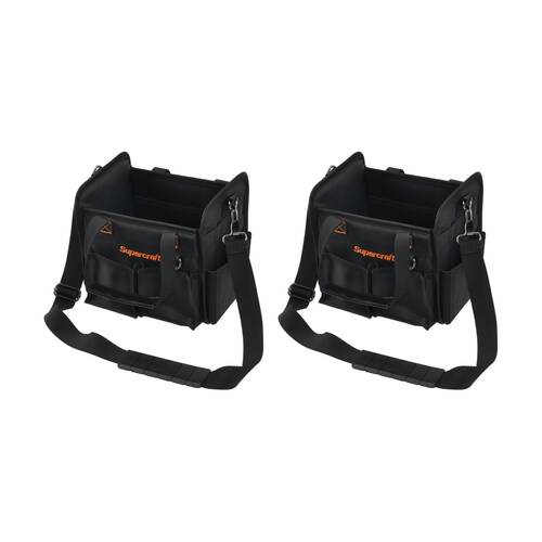 2PK Supercraft Durable Tool Tote W/ Adjustable Shoulder Strap & Pockets 250mm