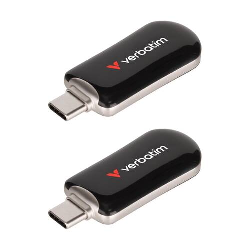 2PK VERBATIM Plectra USB-C 3.2 Gen 1 Connect Flash Drive 64GB Black