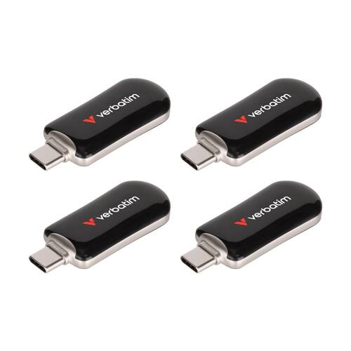 4PK VERBATIM Plectra USB-C 3.2 Gen 1 Connect Flash Drive 64GB Black