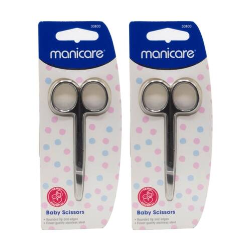 2PK Manicare Nail Scissors For Baby Toddler Grooming Stainless Steel