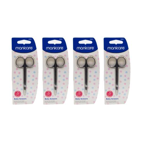 4PK Manicare Nail Scissors For Baby Toddler Grooming Stainless Steel