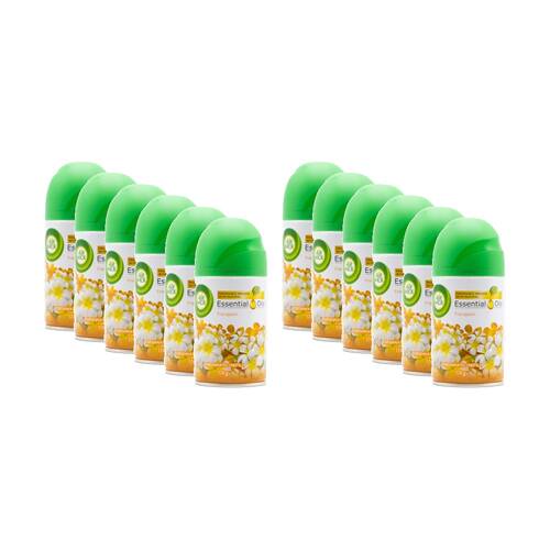 12PK Air Wick Freshmatic Spray Refill Essential Oils Smooth Frangipani 174g