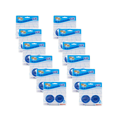 12x 2pc Clean Scene Toilet Cistern Blocks Blue Extra Fresh Cleaner 50g