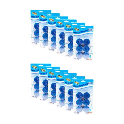 12x 6pc Clean Scene Toilet Cistern Blocks Blue Extra Fresh Cleaner 50g