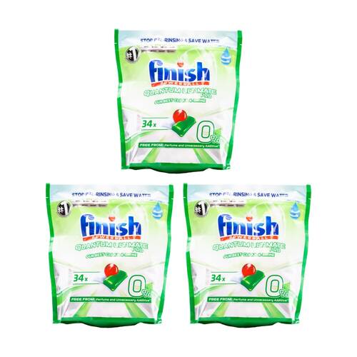 3x 34pc Finish Powerball Quantum Ultimate Pro Dishwasher Tablets