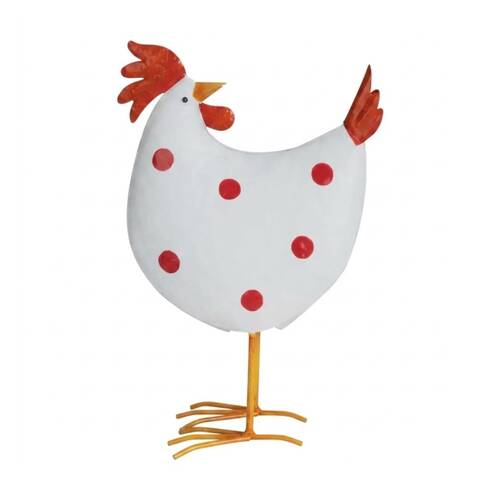 Chickens Metal Garden Ornament Decoration Multi Coloured Assorted