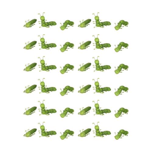 12x 3pc Caterpillars Wire Mixed Pack Decorative Garden Decor Green