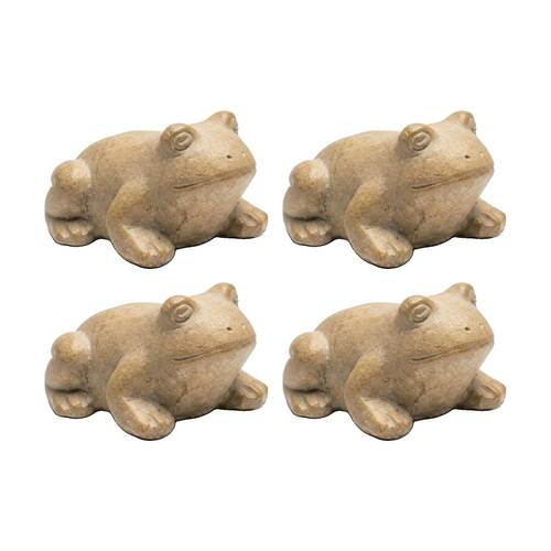 4PK Toad Garden Textured Decoration Ornament Accent Cement Medium