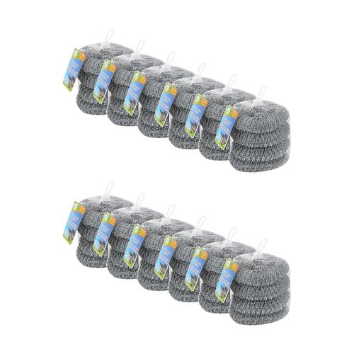12x 4pc Fresh Start Mesh Cleaning Scourers Scrubbers Stainless Steel