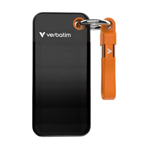 VERBATIM Portable Pocket Solid State Drive USB 3.2 Gen 2 1TB Black/Orange
