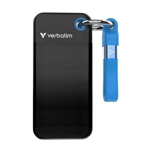 VERBATIM Portable Pocket Solid State Drive USB 3.2 Gen 2 2TB Black/Blue