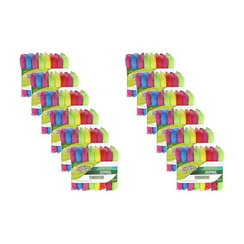 12x 8pc Fresh Start Heavy Duty Durable Cleaning Sponges Multicolour