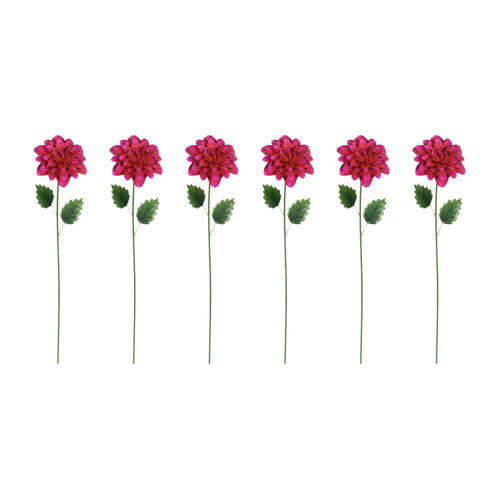6PK Dahlia Stick Small Decorative Powder Coated Metal Garden Stake Colourful