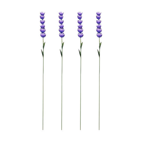 4PK Delphinium Short Decorative Powder Coated Metal Garden Stake Colourful