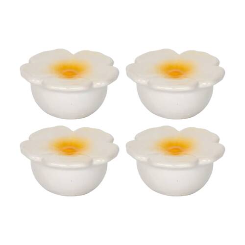 4PK Frangipani Ceramic Decorative Floating Water Feature Pond Ornament