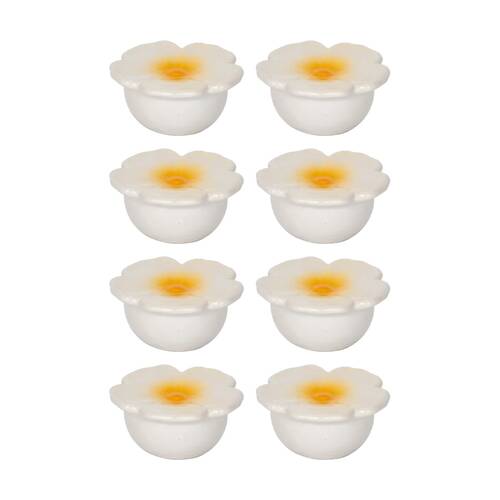 8PK Frangipani Ceramic Decorative Floating Water Feature Pond Ornament
