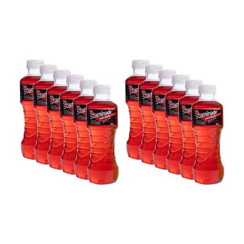 12PK Staminade Wild Berry Ready To Drink Bottle Electrolyte Sports 600ml