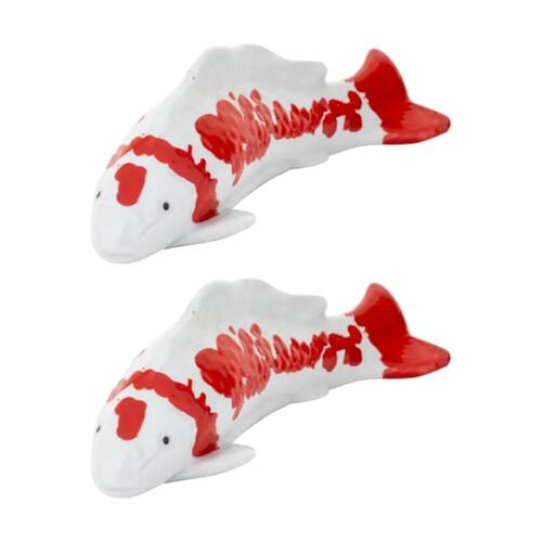 2PK Koi Ceramic Decorative Floating Water Feature Pond Ornament Realistic 28cm