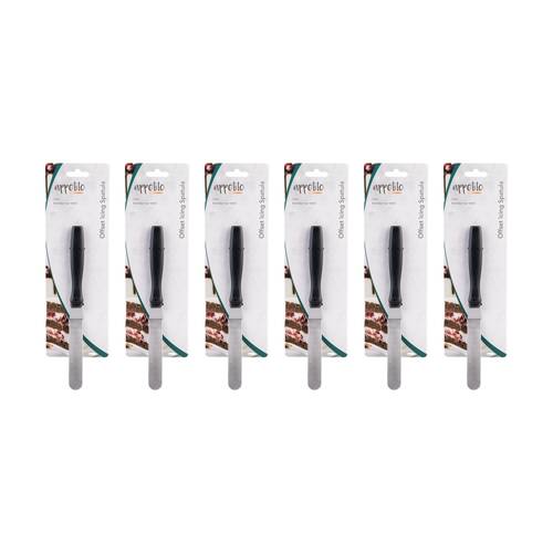 6PK Appetito Stainless Steel Offset Icing Spatula W/ Ergonomic Handle 12cm